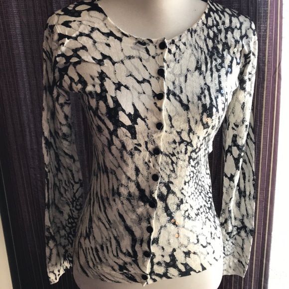 Silk / cotton sequined cardigan